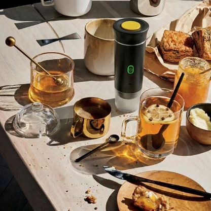 Portable Espresso Maker – Black, 3-in-1, USB-C – in a lifestyle setting