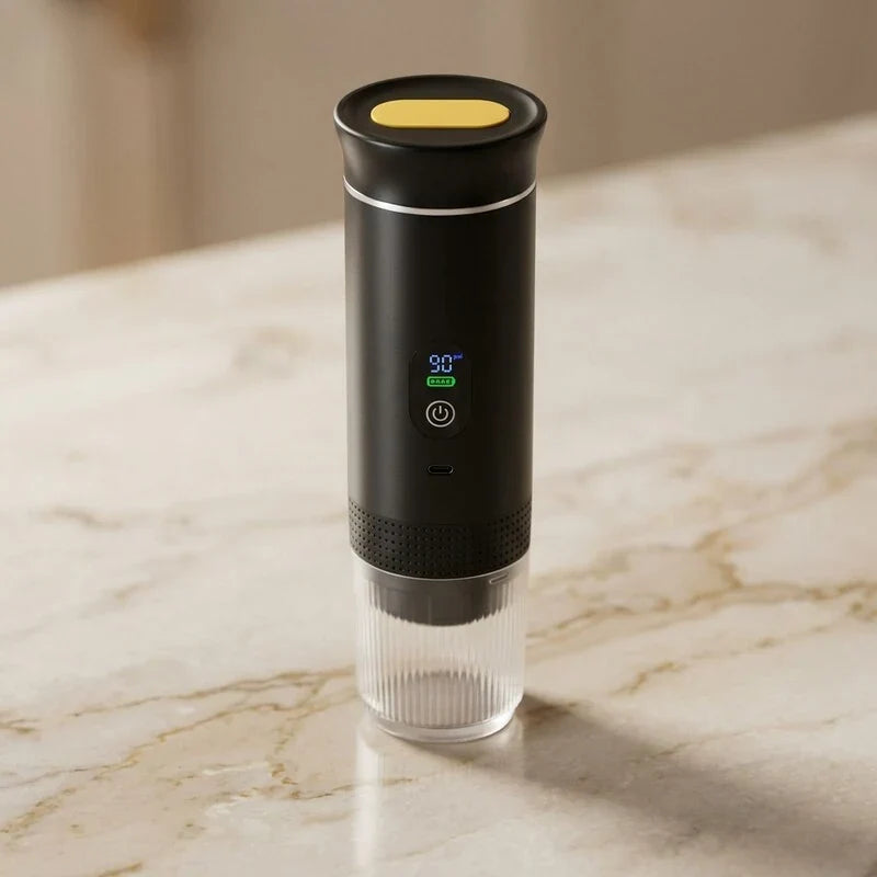 Portable Espresso Machine with LED Display – Black, 80 ml – feature detail