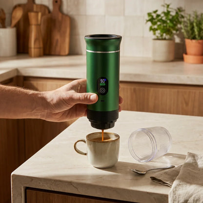 Portable Espresso Machine with LED Display – Green, 80 ml – feature detail
