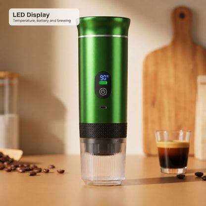 Portable Espresso Machine with LED Display – Green, 80 ml – feature detail