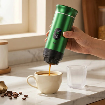 Portable Espresso Machine with LED Display – Green, 80 ml – feature detail