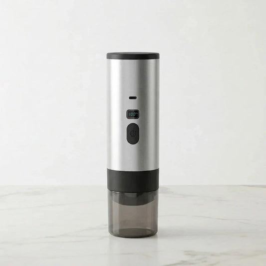 Portable Capsule Coffee Machine with Display – Grey, 90 ml – feature detail