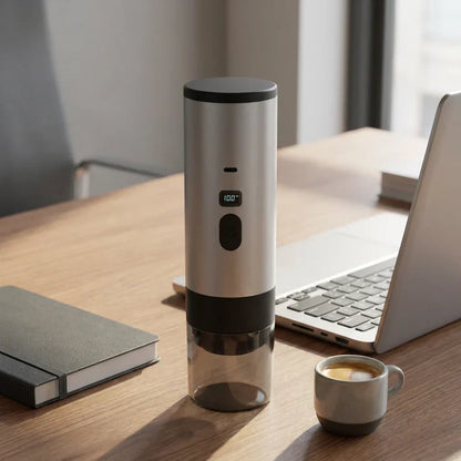 Portable Capsule Coffee Machine with Display – Grey, 90 ml – feature detail