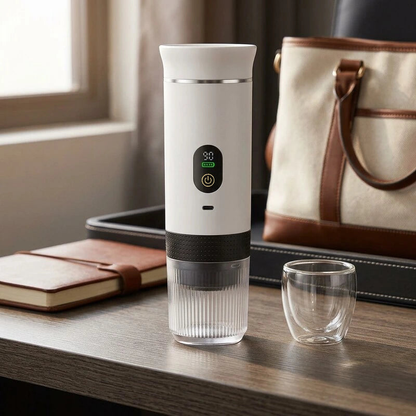 Portable Espresso Machine with LED Display – White, 80 ml – feature detail