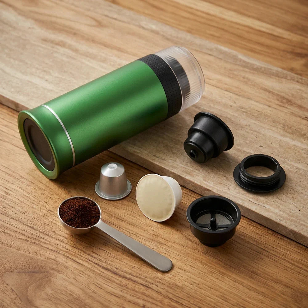 Portable Espresso Maker – Green, 3-in-1, USB-C – compatibility