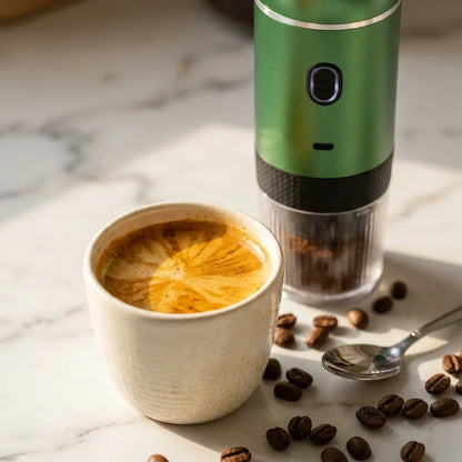 Portable Espresso Maker – Green, 3-in-1, USB-C – coffee result