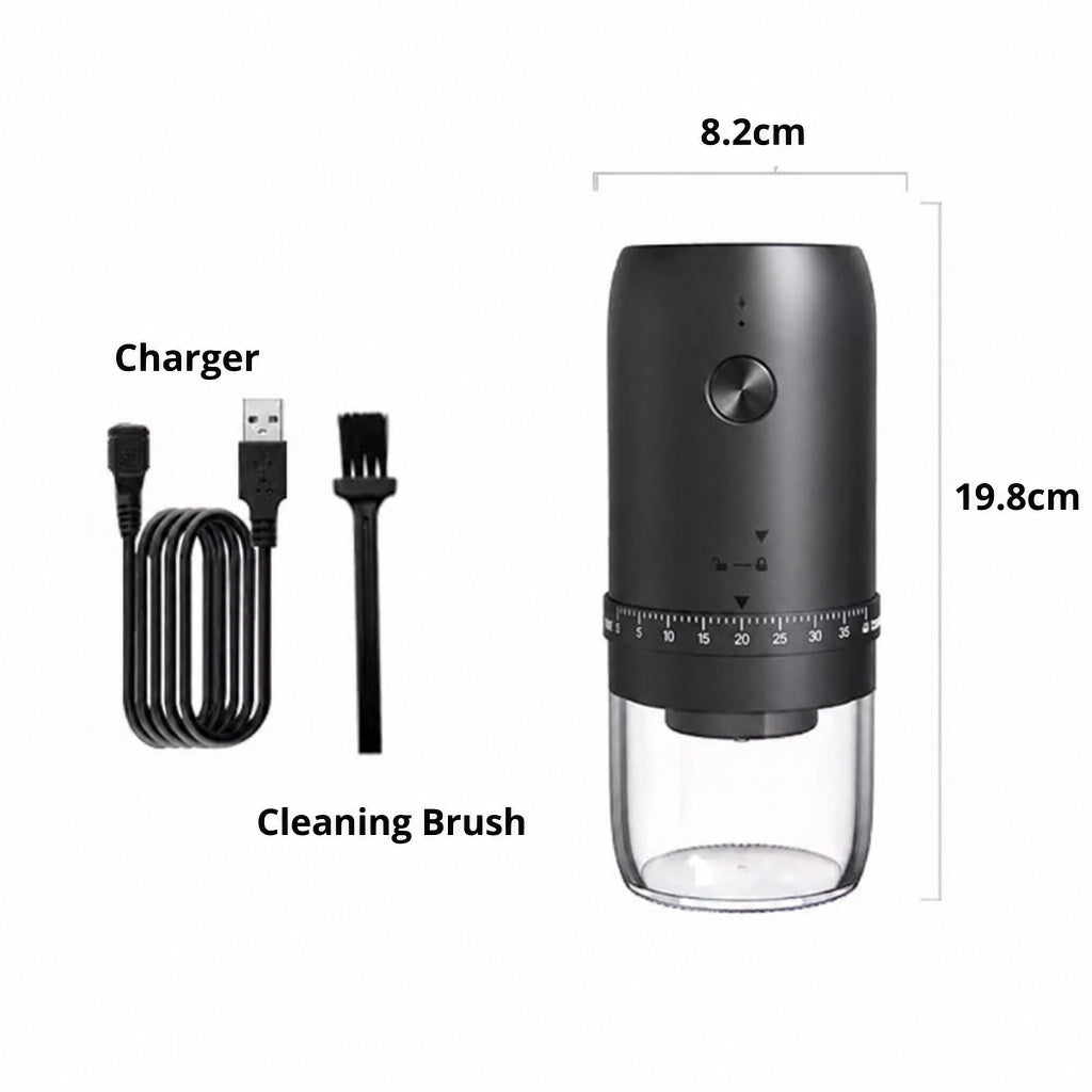 Portable Electric Burr Coffee Grinder – USB-C, 40 Settings – close-up detail