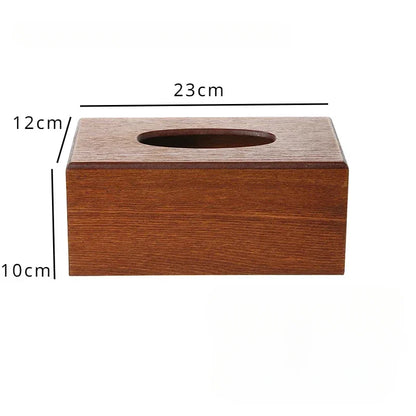 Rectangular wooden tissue box cover diagram labelled 23 cm long, 12 cm wide and 10 cm high.