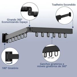 Drying Rack – Wall-Mounted Retractable Aluminium