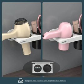 Hair Dryer Holder – Wall-Mounted, with Styling Tool Slots