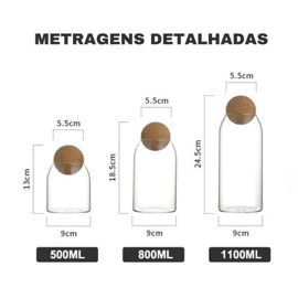 Food Storage Jar – Borosilicate Glass, Cork Lids