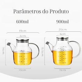 Oil & Vinegar Dispenser Bottle – Borosilicate Glass with Lid