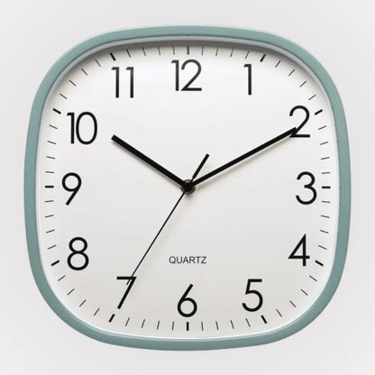 Torino Green 30cm square wall clock, front view