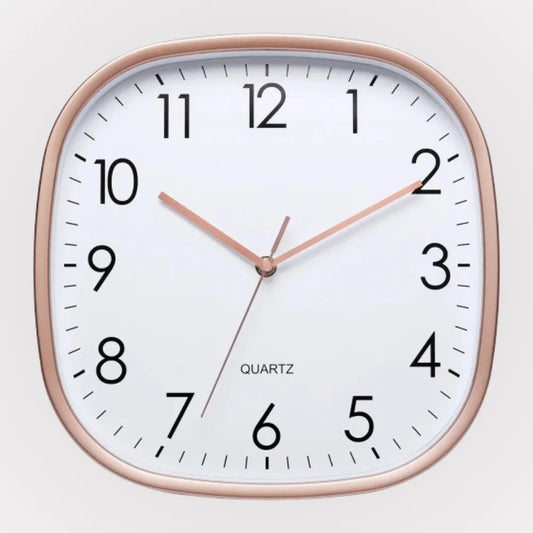Torino Rose 30cm square wall clock, front view