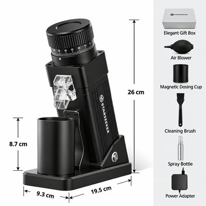 Starseeker E55PRO Electric Burr Coffee Grinder – 55 mm – dimensions and specifications