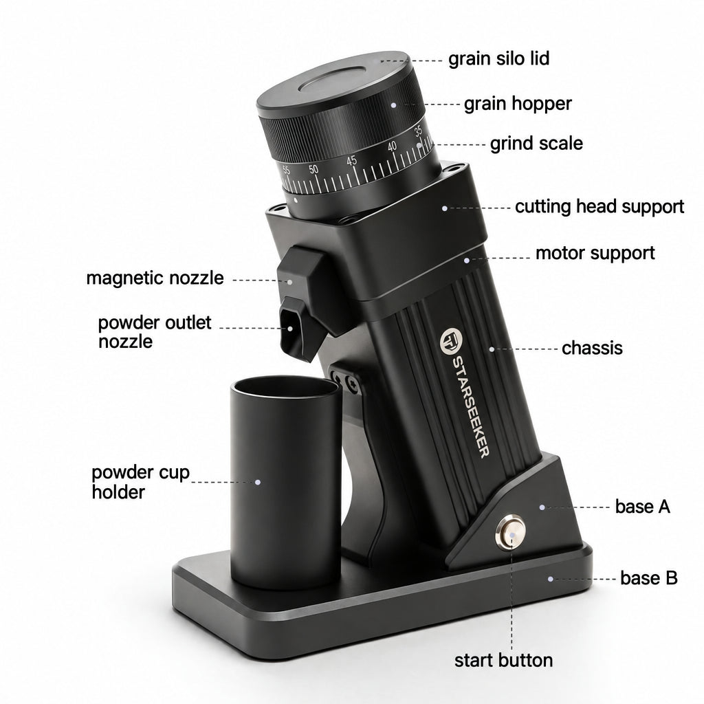 Starseeker E55PRO Electric Burr Coffee Grinder – 55 mm – feature overview