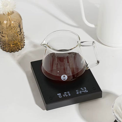 Timemore Black Mirror Coffee Scale with Auto Timer – 2 kg – in use