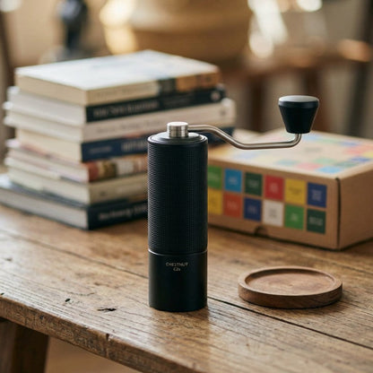 Timemore C2S Manual Coffee Grinder – Stainless Steel Burrs – included accessories