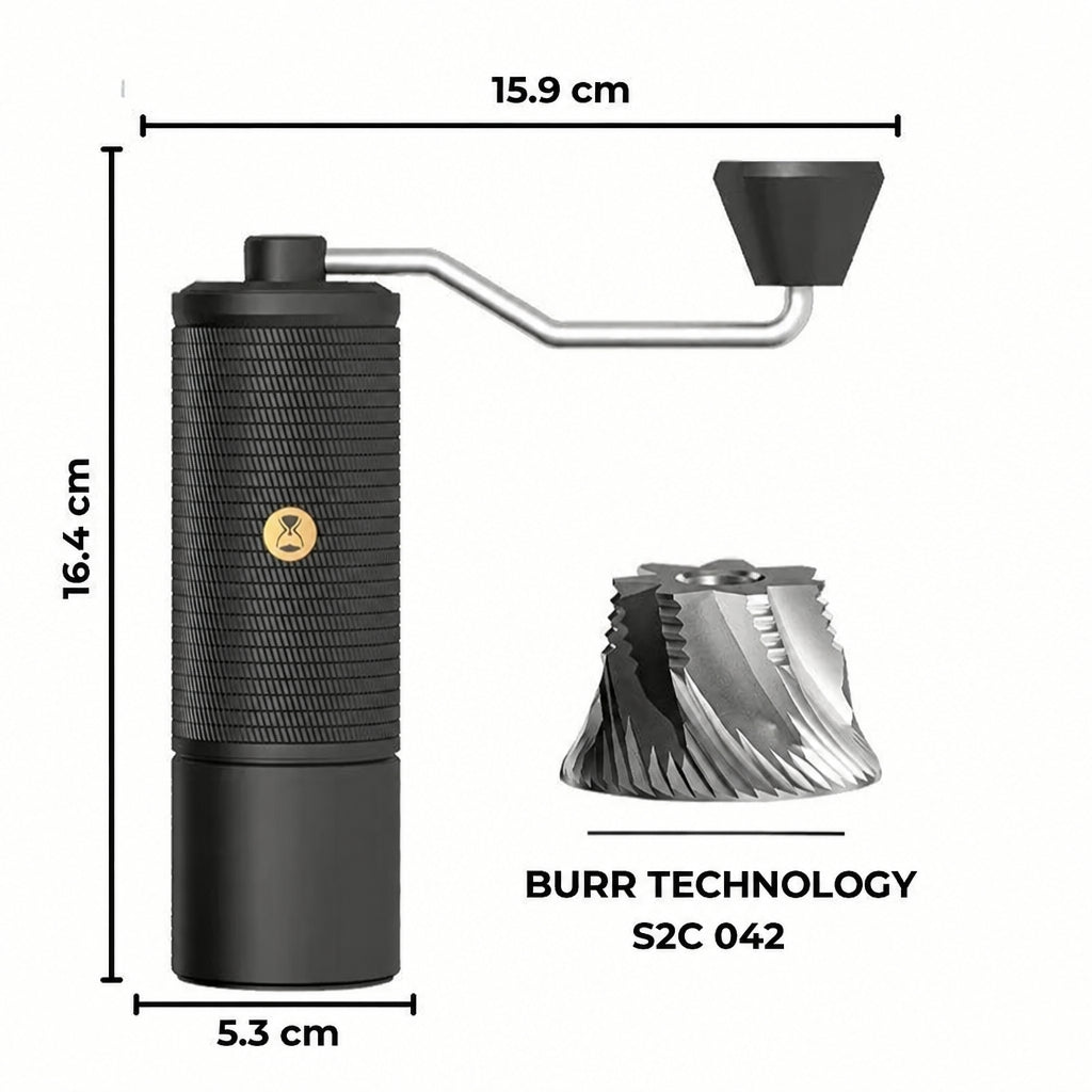Timemore C5 Manual Coffee Grinder – 42 mm Steel Burrs – close-up detail