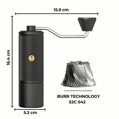 Timemore C5 Manual Coffee Grinder – 42 mm Steel Burrs – close-up detail