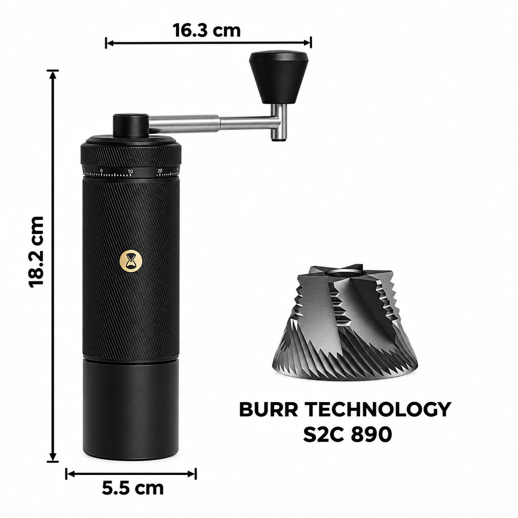 Timemore Chestnut S3 Manual Coffee Grinder – 42 mm Burrs – close-up detail