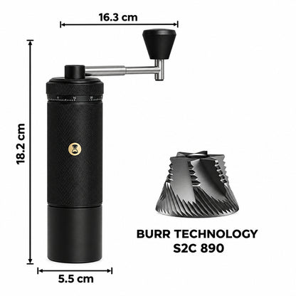 Timemore Chestnut S3 Manual Coffee Grinder – 42 mm Burrs – close-up detail