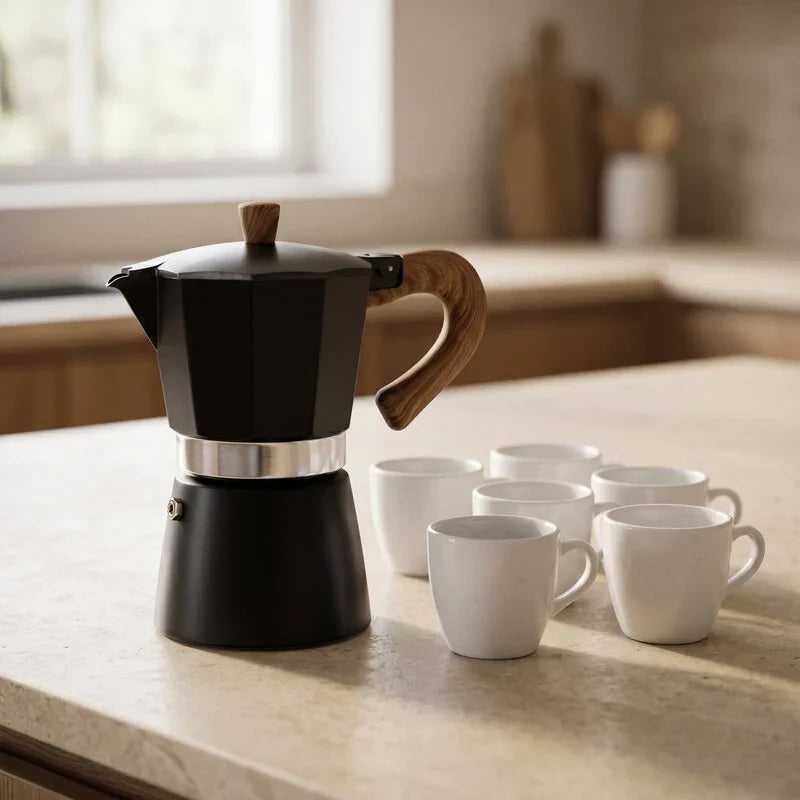 Torino Stovetop Espresso Maker – Black, 300 ml Moka Pot – brewed coffee result