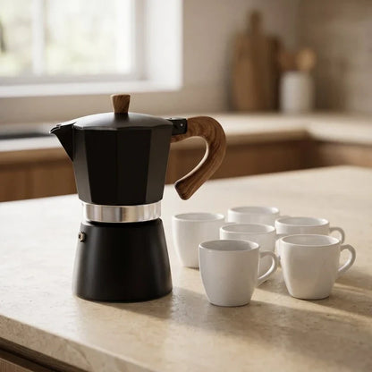 Torino Stovetop Espresso Maker – Black, 300 ml Moka Pot – brewed coffee result