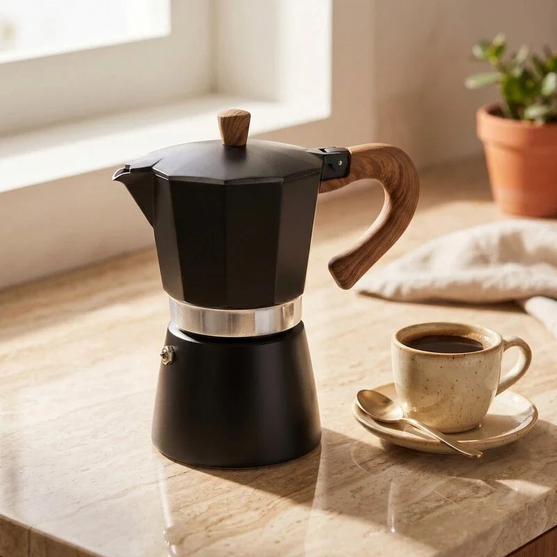 Torino Stovetop Espresso Maker – Black, 300 ml Moka Pot – feature overview