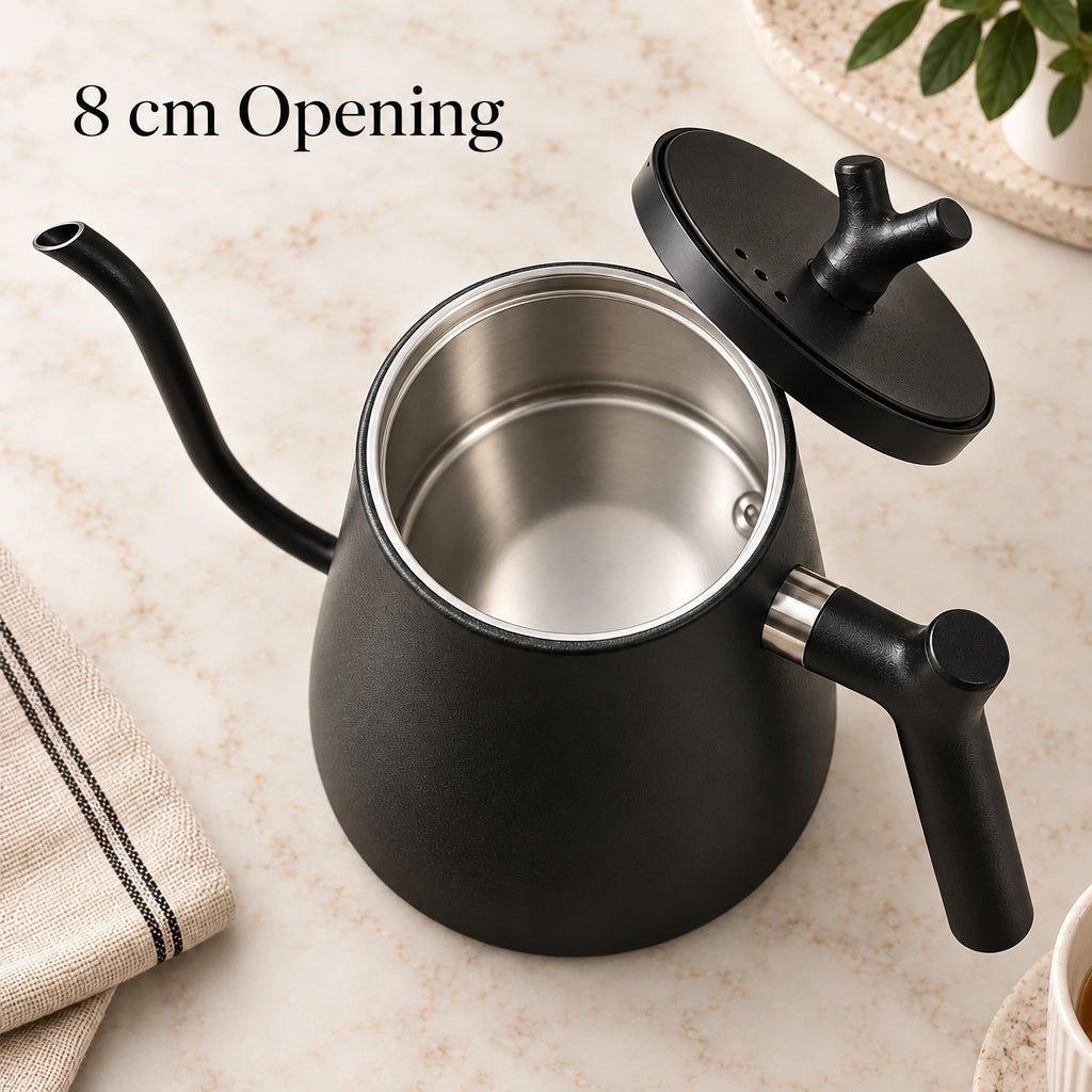Veneza Electric Gooseneck Kettle – Matte Black, 40–100°C – included accessories
