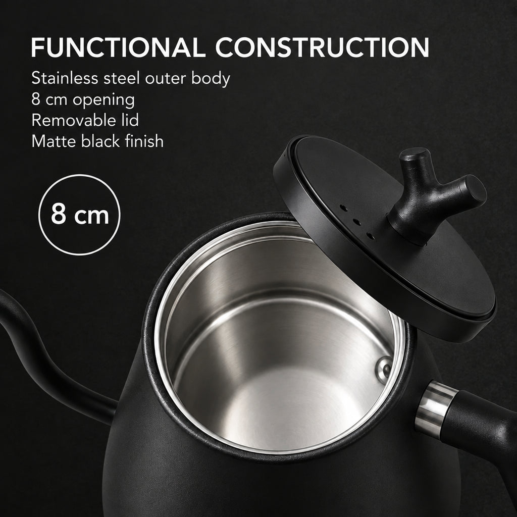 Veneza Electric Gooseneck Kettle – Matte Black, 40–100°C – product detail