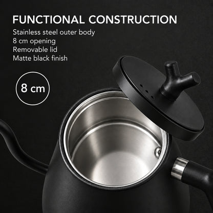 Veneza Electric Gooseneck Kettle – Matte Black, 40–100°C – product detail