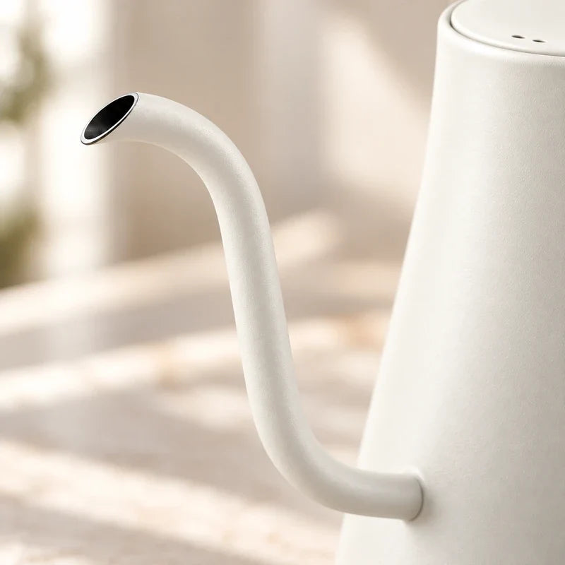 Veneza Electric Gooseneck Kettle – Matte White, 40–100°C – feature detail