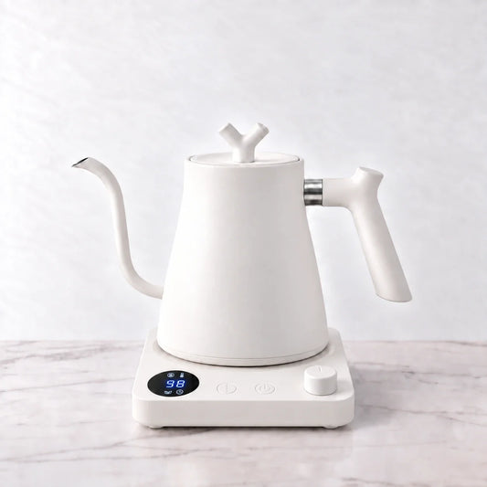 Veneza Electric Gooseneck Kettle – Matte White, 40–100°C – product view