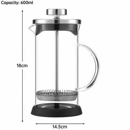 Versailles Glass French Press Cafetière – 350 or 600 ml – in use