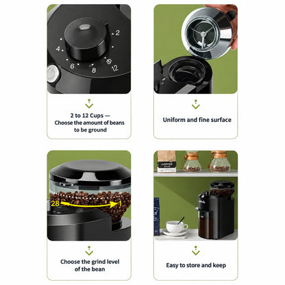 Wancle CBG-8000 Electric Burr Coffee Grinder – 28 Settings – included accessories