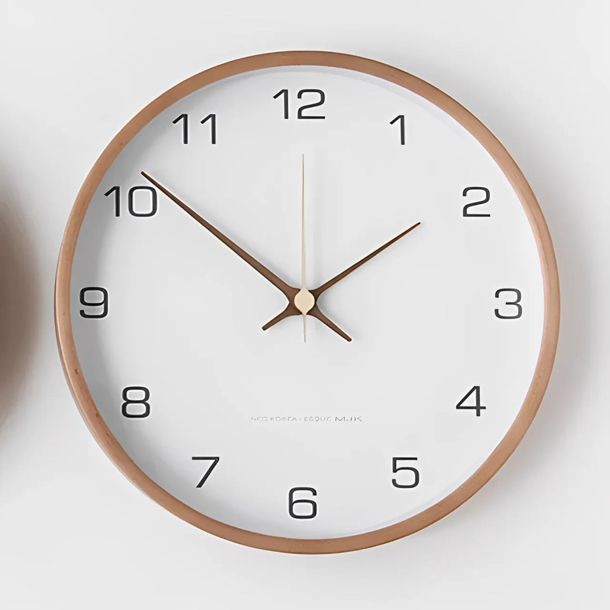 Milano White 25cm white wall clock, front view