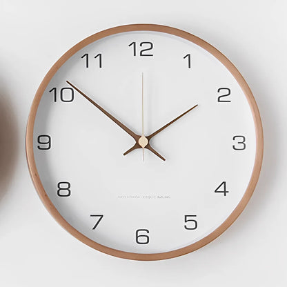 Milano White 25cm white wall clock, front view