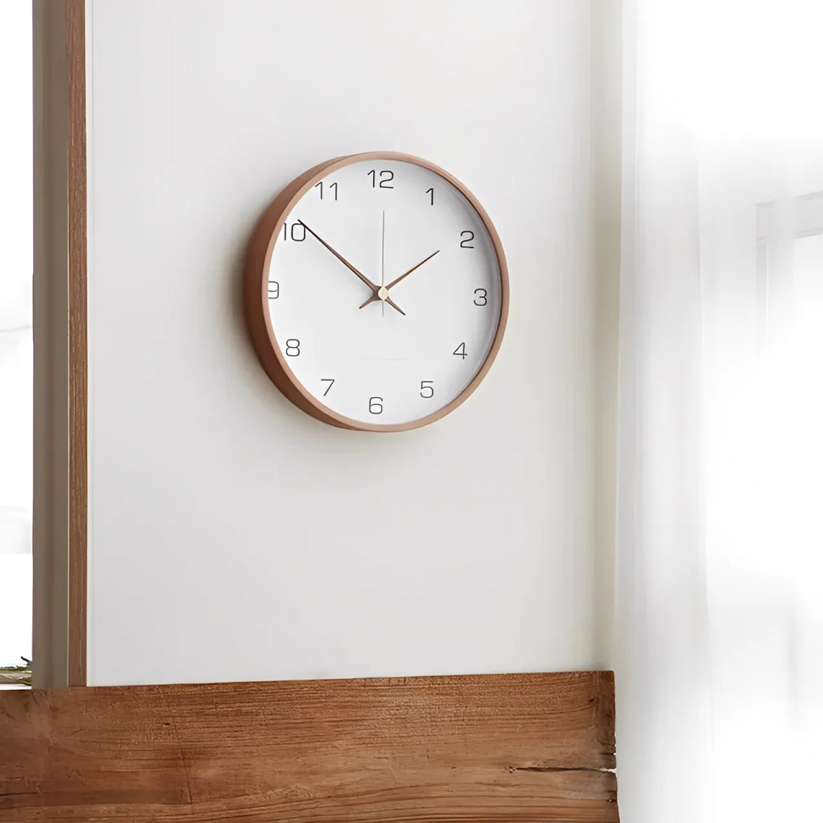 Milano White 25cm white wall clock, mounted on a plain wall