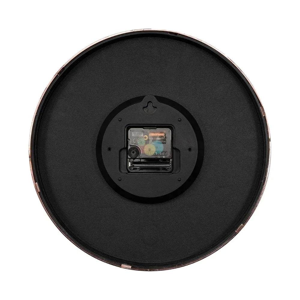 Valentino White & Black 30cm white wall clock, back view showing the movement
