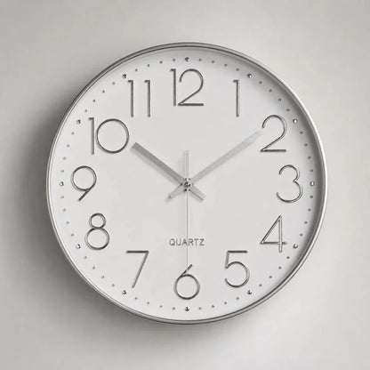 Valentino White & Grey 30cm white wall clock, front view