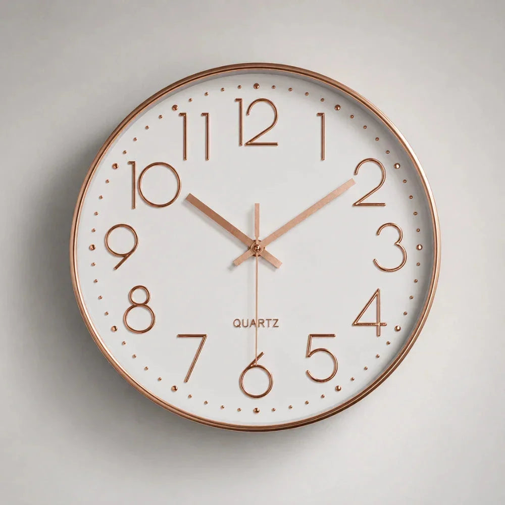 Valentino White & Rose 30cm white wall clock, front view