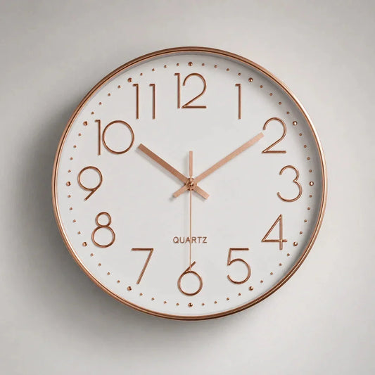 Valentino White & Rose 30cm white wall clock, front view