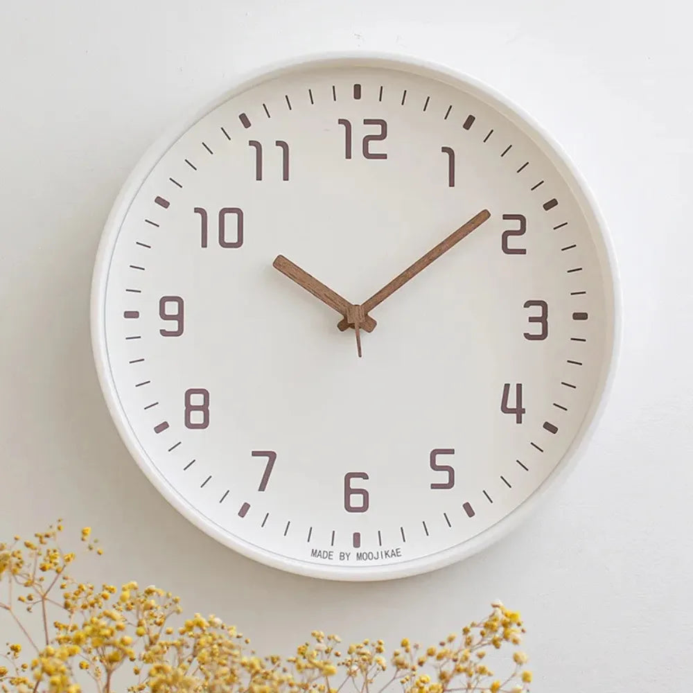 Verona White 30cm white wall clock, front view