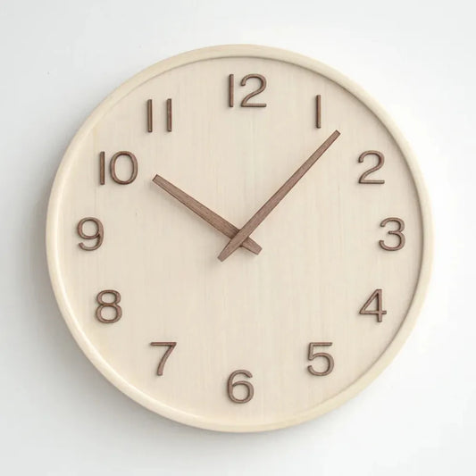 Cremona Cream Wood 30cm wooden wall clock, front view