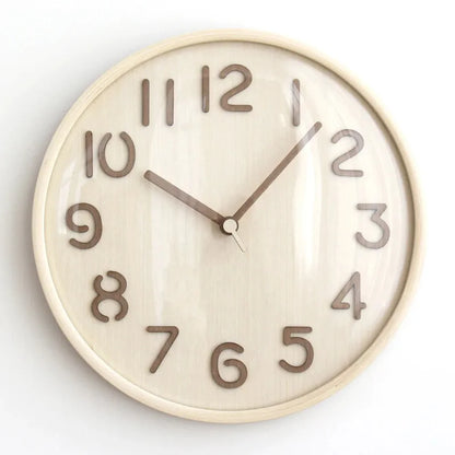 Napoli Light Wood Pattern A 30cm wooden wall clock, front view