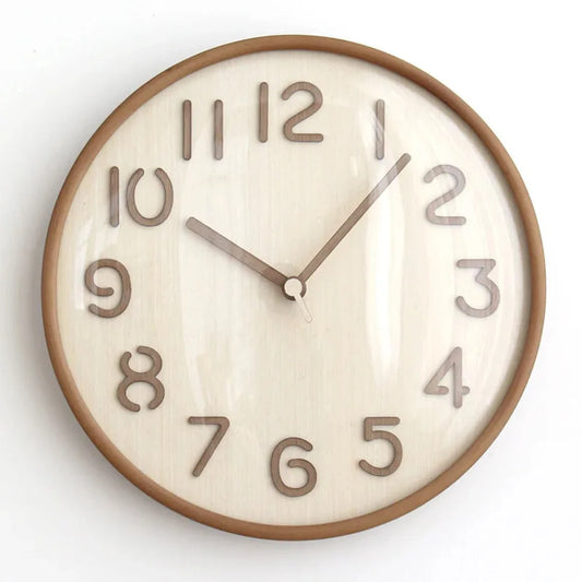 Napoli Light Wood Pattern B 30cm wooden wall clock, front view