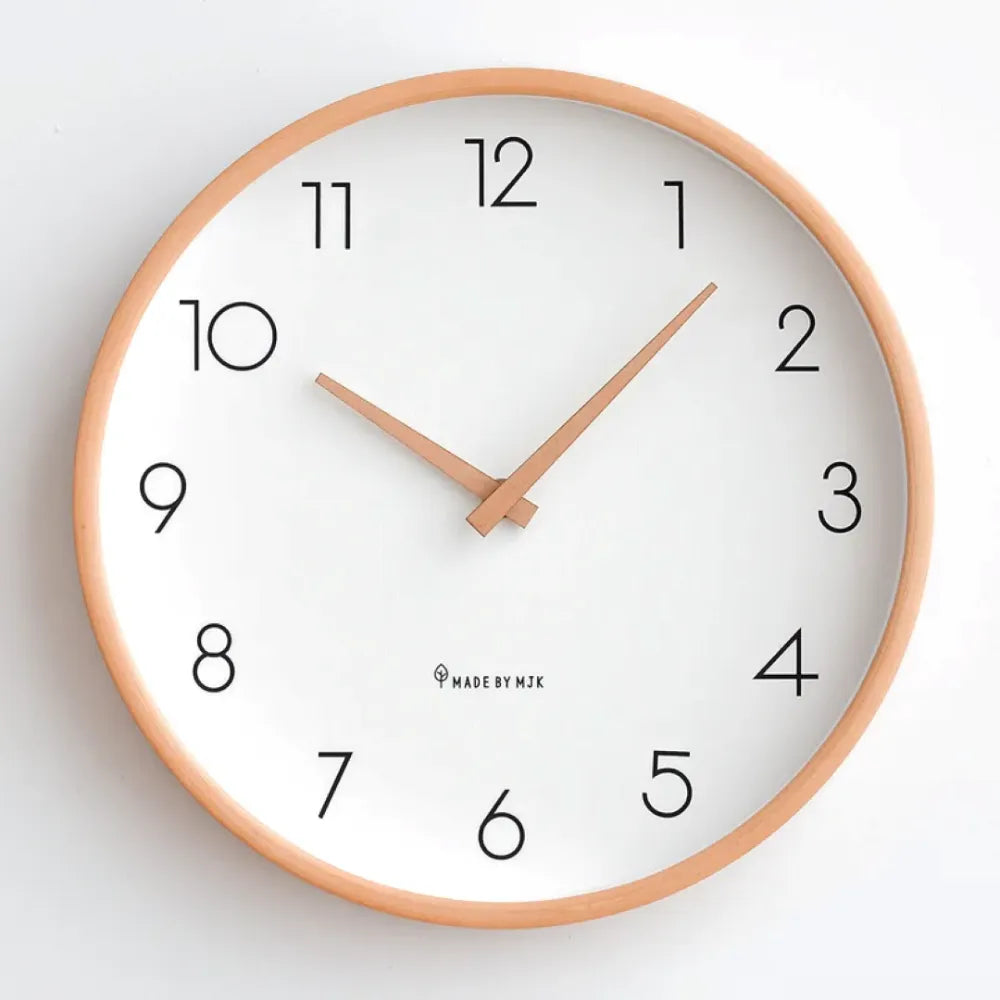 Toscana Beige 26cm wooden wall clock, front view