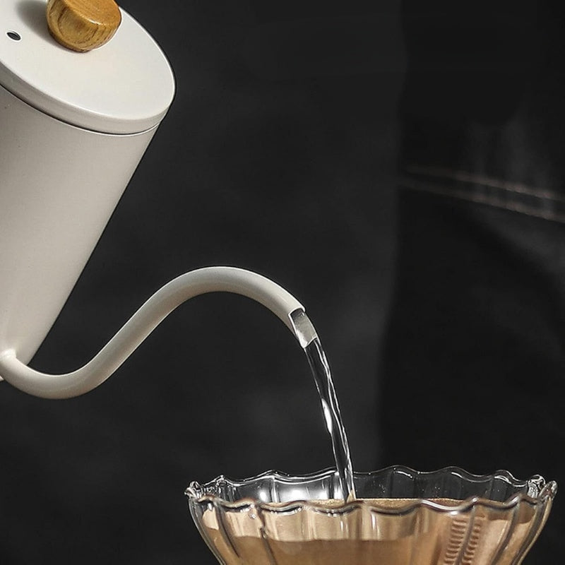 Zurich Stainless Steel Gooseneck Kettle – White, 600 ml – feature detail