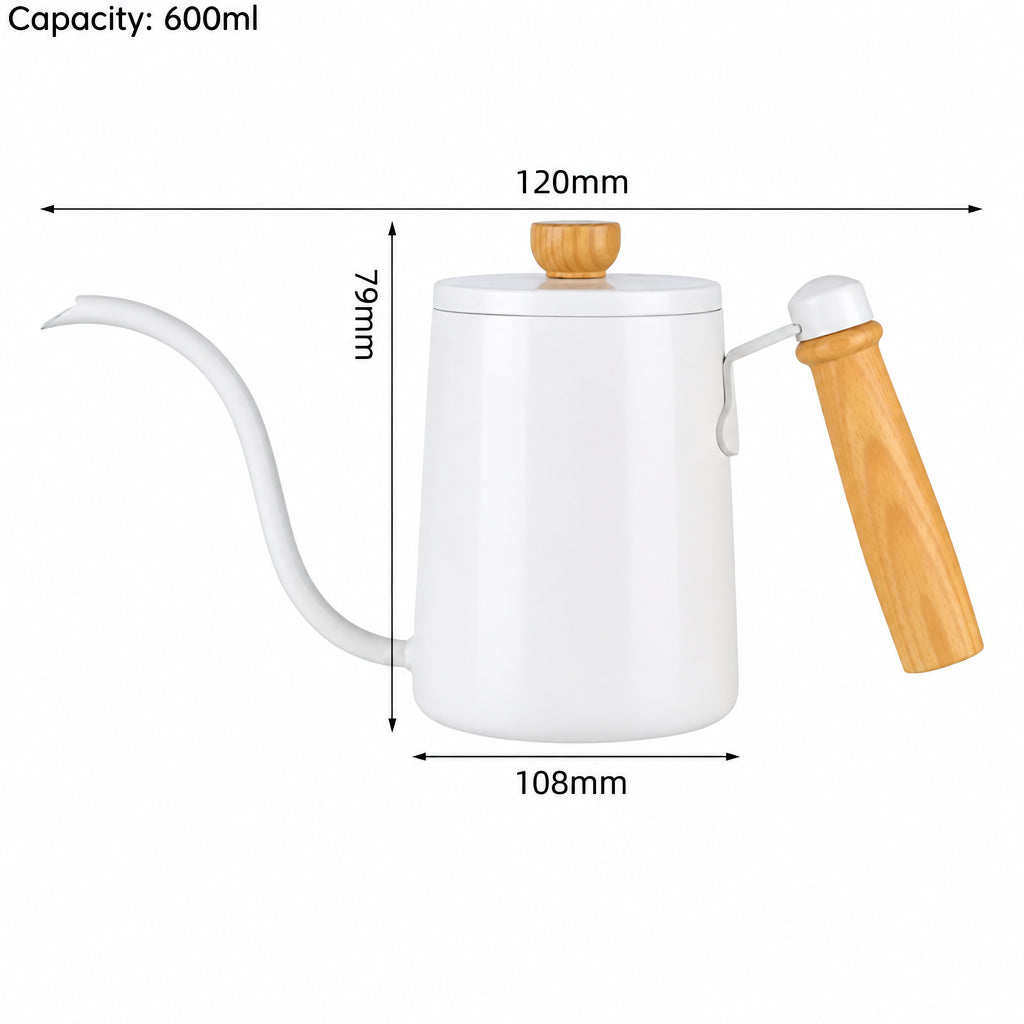 Zurich Stainless Steel Gooseneck Kettle – White, 600 ml – feature detail